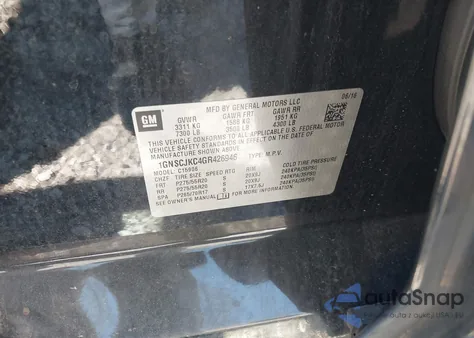 2016 Chevrolet Suburban Ltz z USA, uszkodzony, nr VIN 1GNSCJKC4GR426946